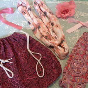 PINKY PEACH ROMANCE TROPICS BAG INFINITI SCARF & PAISLEY HEADBAND RIBBON…